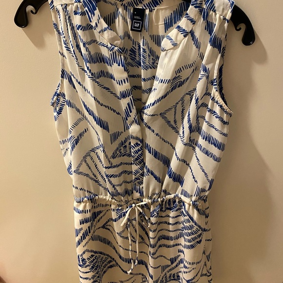 Gap, blue and white tie-waist dress - Picture 2 of 4